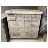 Metal Cabinet with Nine Drawers and Assorted Tools