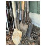 7 Steel Shovels with Wood Handles