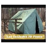 10 Canvas Scouting Tents with Platforms