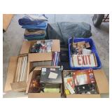 Lot: Tarps, Bulbs, Hardware, Tools