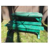 Green Wooden Picnic Table Set