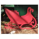Red Wooden Decorative Sleigh 56" X 35" Panels