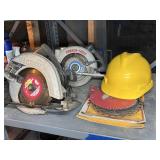 Circular Saws, Blades, and Hard Hat Lot
