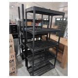 4 Black Plastic Storage Shelving Units