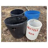 Four Plastic Outdoor Bins