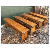 4 Rustic Wood Camp Benches 48ï¿½x9.5ï¿½x16ï¿½