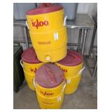 Four Igloo Industrial Water Coolers