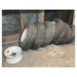 8 Assorted Trailer and Utility Tires and Rims
