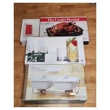 Kitchenware Bakeware Glassware and Warmer Lot