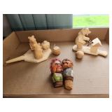 Hand-Carved Wood Animal Toys and Stoppers