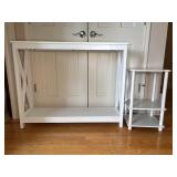 White Wood Hallway Table and Side Shelf