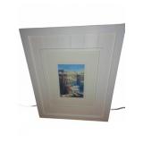 Framed Harbor Scene Print 18x23