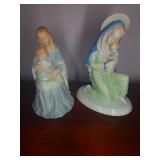 2 Porcelain Madonna & Child Figurines