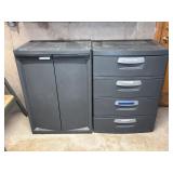 Plastic Storage Cabinet and 4-Drawer Organizer