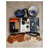 Carpenter Tool Belt and Hardware Lot