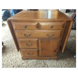 Wood Drop-Leaf Cabinet w/ Drawers