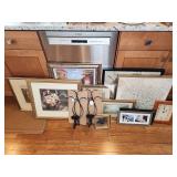 Framed Art Prints and Metal Sconces