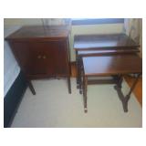 Two Door Cabinet and 3 Nesting Tables Set
