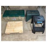 Storage Cases, Step Stool, Rolling Cart
