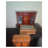 3 Jewelry Boxes, 2 with Music Boxes
