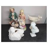 4 Ceramic and Plaster Figurines
