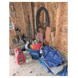 Garage and Garden Tools with Tarps