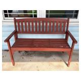 Wood Slat Outdoor Bench, 49"x23"x36"