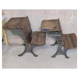 Wood and Cast Iron School Desks