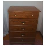 Five-Drawer Wood Chest 31x17x42