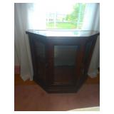 Wood and Glass Corner Display Cabinet 34x16x29.5