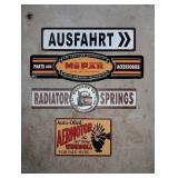 4 Metal and Porcelain Advertising Signs