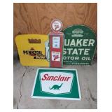Gas and Oil Advertising Sign Lot, 4 Pieces