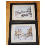 2 Paris Scene Prints, Signed Douillet