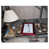Home Decor Lot with Lamp and Art