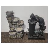 Two Resin Garden Fountains