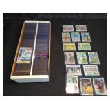 Baseball trading cards collection with display