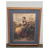 Framed Print of Girl, Hofner 1866, 33"x27"