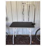 Folding Pet Grooming Table with Arm and Loops