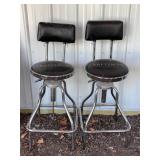 (2) Craftsman Metal Shop Stools with Backs