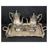Silver plated Tea Set with Tray