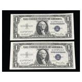 (2) $1 Silver Certificates