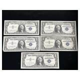 (5) Series 1957 $1 Silver Certificates