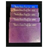 (5) United States Proof Sets,  1983ï¿½1987