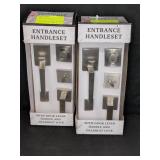 2 Satin Nickel Entrance Handleset Door Lock Sets