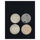 (4) Civil War Tokens and Indian Head Cents, 1860