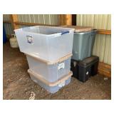Plastic Storage Totes, Some w/ Lids