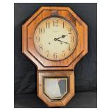 Verichron 31 Day Wall Clock Wood Case