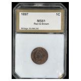 1897 Indian Head Cent MS61 Red & Brown (PCI)