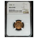1934 Lincoln Wheat Cent MS65 RD NGC