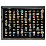 Costume Rings in Display Case